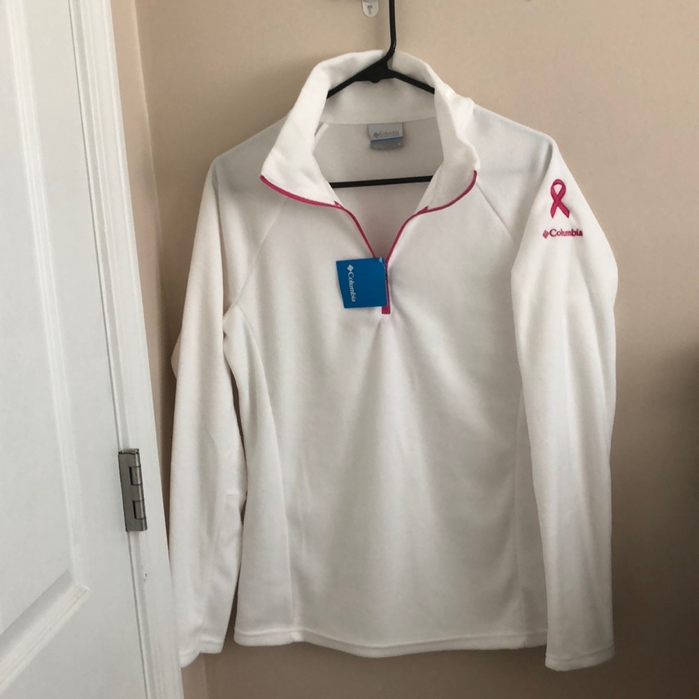 😻😻Columbia Breast Cancer 1/2 zip fleece
